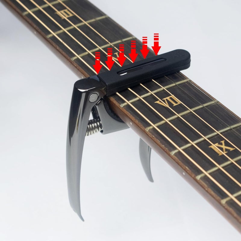 Temvox Guitar Capo with 3 Interchangeable Silicone Pad,Fits Different Guitar Fretboard Curvatures，Suitable for Classical Guitar Acoustic Guitar Electric Guitar Mandolin, etc - Image 2